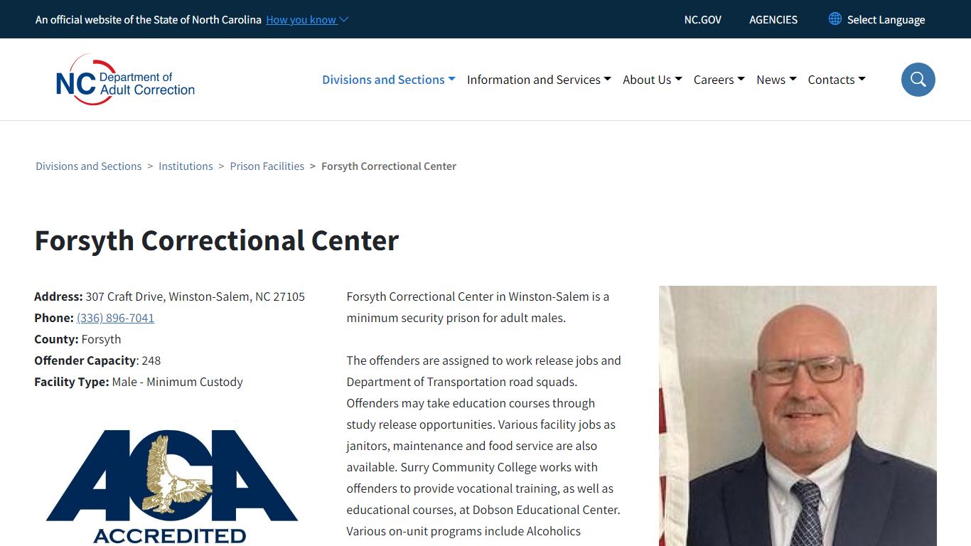 Forsyth Correctional Center | NC DAC